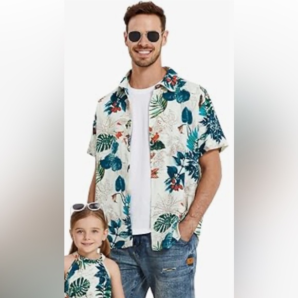 PatPat Men’s Hawaiian Print Lightweight Button Down Top Size Large - Picture 1 of 12